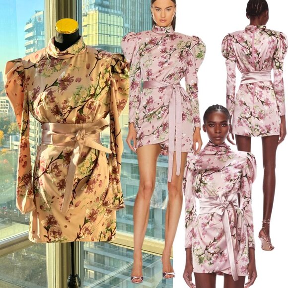 🆕 BRONX & BANCO 🧿 NWOT Noel Sakura Long Sleeve Mini Dress - Size S / US 4